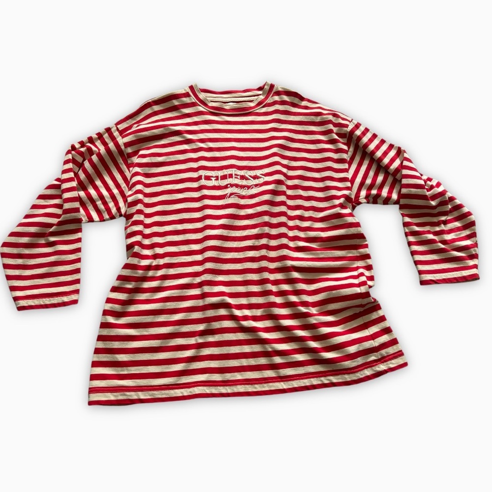 Classic Red and White Striped Long Sleeve Shirt
